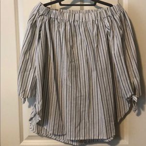 Stripped Off the Shoulder Tunic